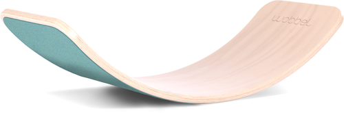 Wobbel Balanceboard transparent lackiert mit Kork yogaboard