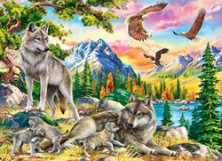 Castorland Puzzle Wolf Family and Eagles - 300 Teile - Legespiel