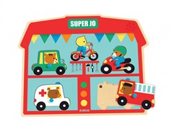Djeco Holz-Soundpuzzle Super Jo - Lernspielzeug - 5 Teile