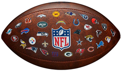 Wilson American Football 32 Team Logo - Offiziell - Braun - NFL Ball