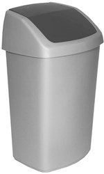 Curver Abfalleimer Swing 10 Liter silber anthrazit Kunststoff Mülleimer