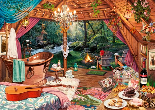 Ravensburger Camping Puzzle 500 Teile - Cartoon Puzzle für Erwachsene