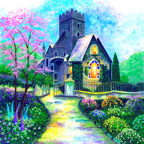 SunsOut XXL Teile - Irische Kirche - 500 Teile