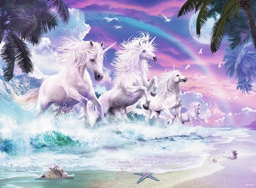 Ravensburger Kinderpuzzle - 10057 Einhörner am Strand - Einhorn-Puzzle für Kinder ab 7 Jahren, mit 150 Teilen im XXL-Format