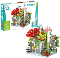 YesToys Bauset Blumenladen mit Lichtern - Flowery - 741 Teile