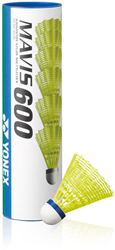 Yonex Badminton-Federbälle Mavis 600 Nylon Gelb 6 Stück