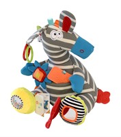 Dolce Toys Spielzeug Klassisches Aktivitäts-Kuscheltier Zebra Zeddy - 25 cm
