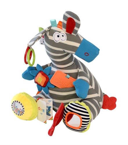 Dolce Toys Spielzeug Klassisches Aktivitäts-Kuscheltier Zebra Zeddy - 25 cm